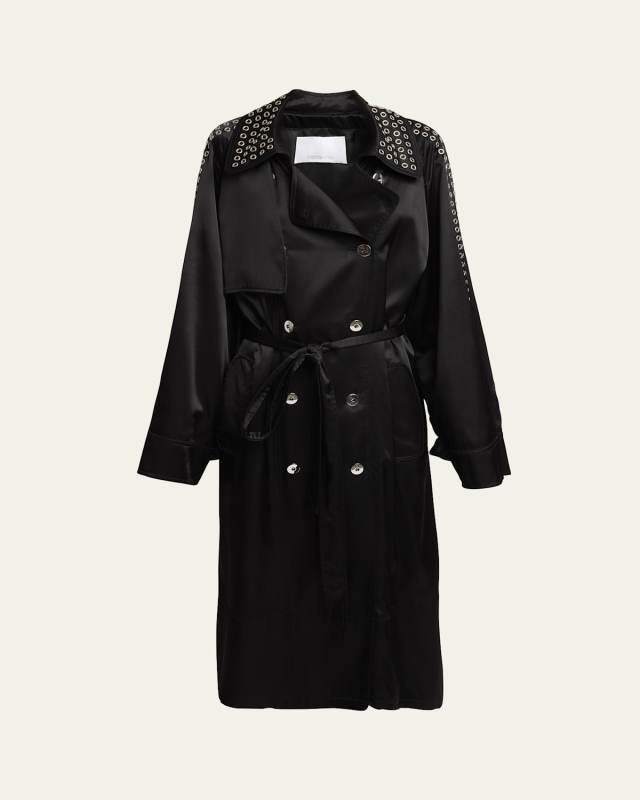 Grommet Trench Coat